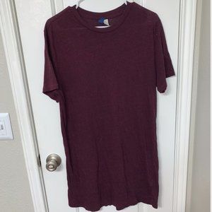 Burgundy t-shirt dress